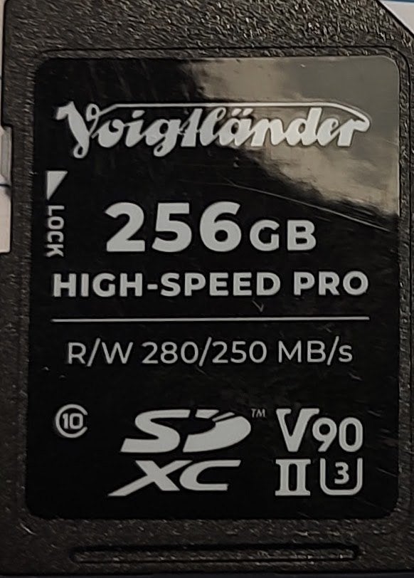 Voigtländer SDXC 256GB HIGH-SPEED PRO 280MB/s, UHS-II, V90, SDXC, Ophalen of Verzenden, Zo goed als nieuw, Fotocamera