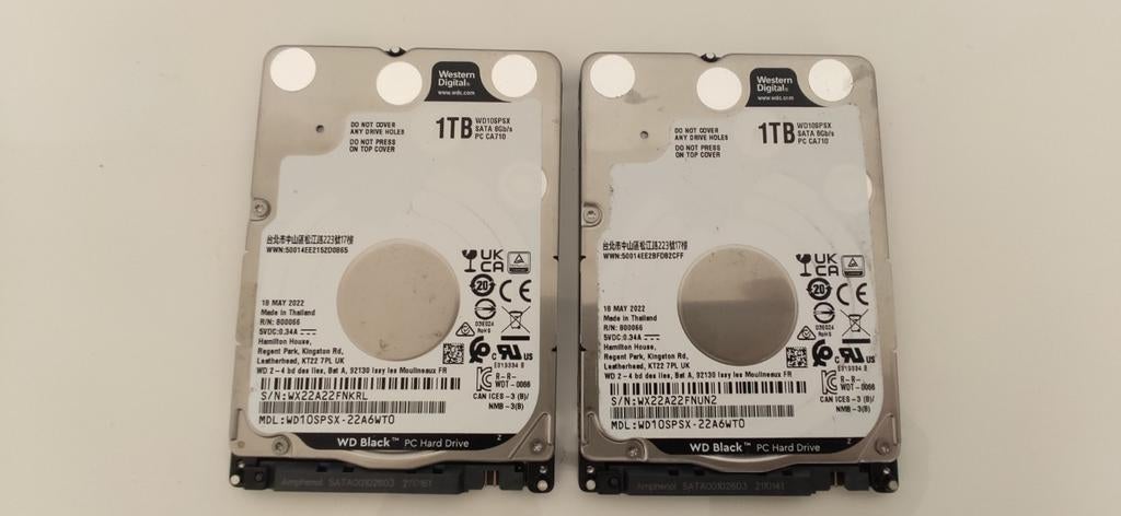 WD Black 1TB SATA 6Gb/s Hard Drive (2 stuks), Computers en Software, Harde schijven, Intern, Server, Ophalen of Verzenden, 1TB