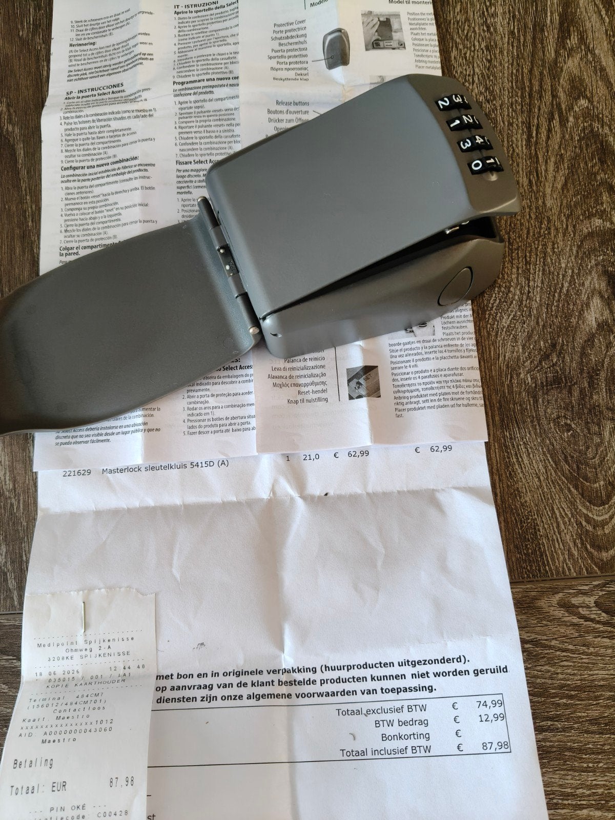 Masterlock sleutelkluis 5415D - Nieuw in verpakking, Ophalen, Nieuw