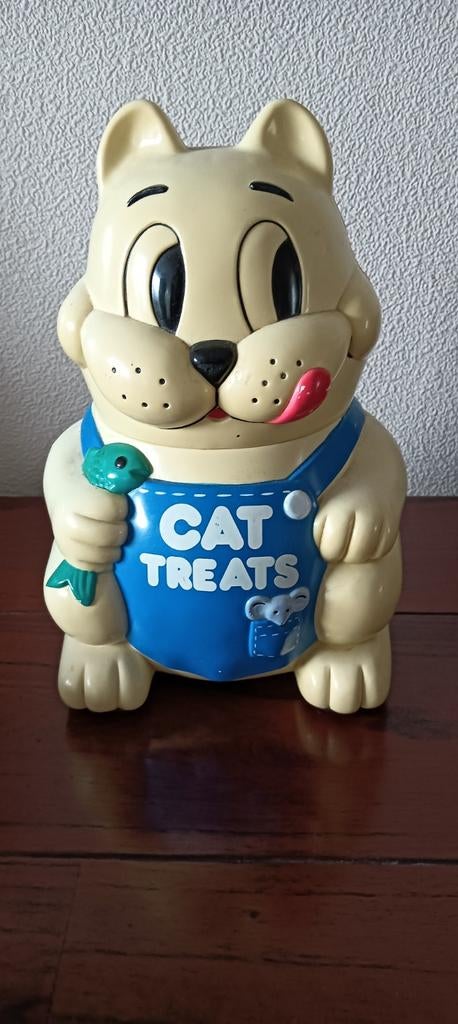 Vintage kattensnoepjes bewaardoos met geluid, Ophalen, Huis en Inrichting