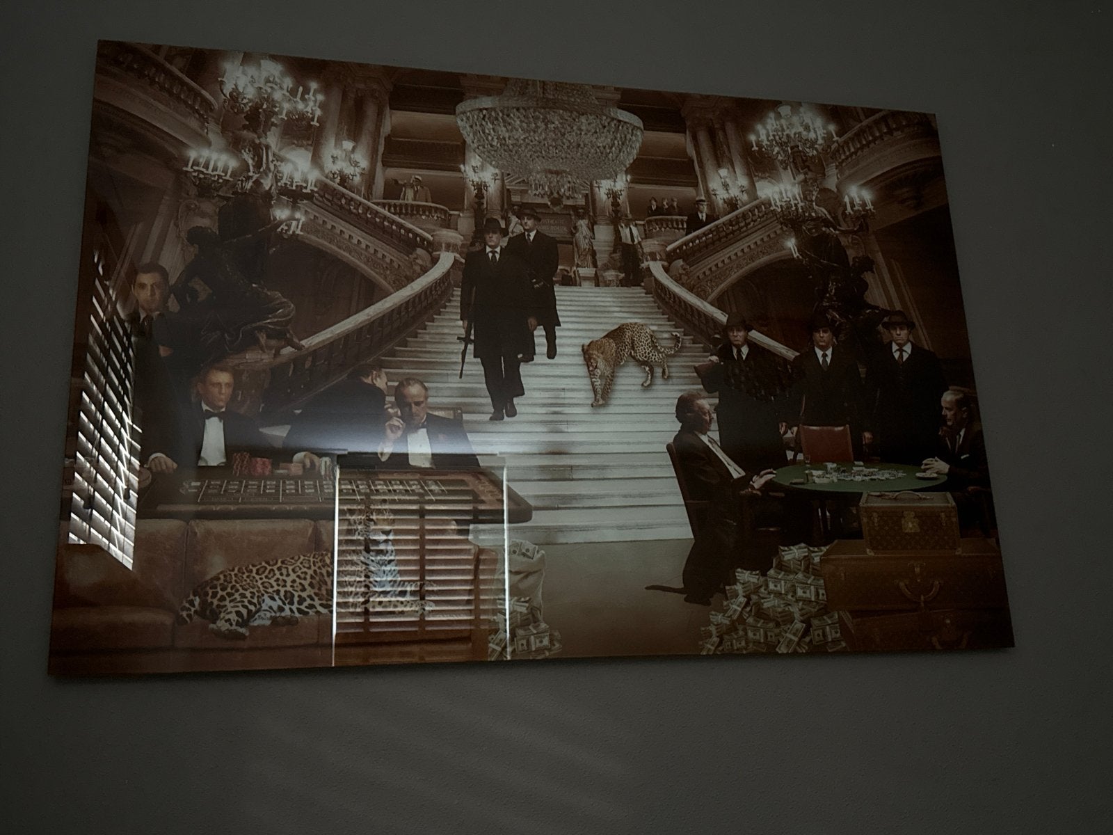 Plexiglas schilderij: Gangster thema met luipaarden, Ophangklaar, Figuren, Kunststof, Ophalen of Verzenden