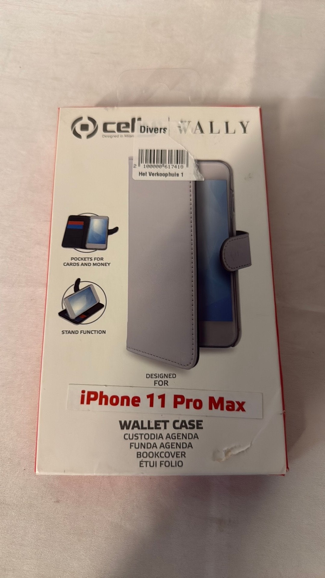 Apple iphone 11 pro wallet case wit leder., Ophalen of Verzenden, Zo goed als nieuw