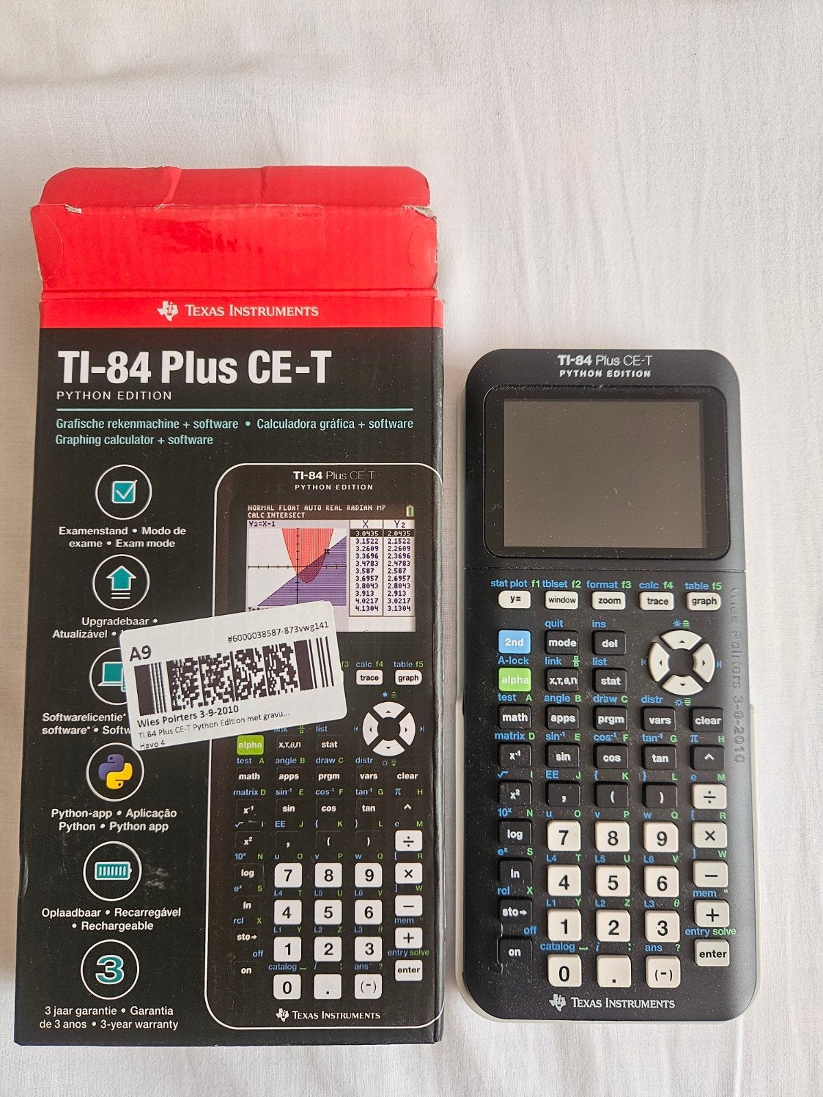 Texas instruments rekenmachine TI-84 Plus CE-T, Ophalen of Verzenden, Grafische rekenmachine, Zo goed als nieuw