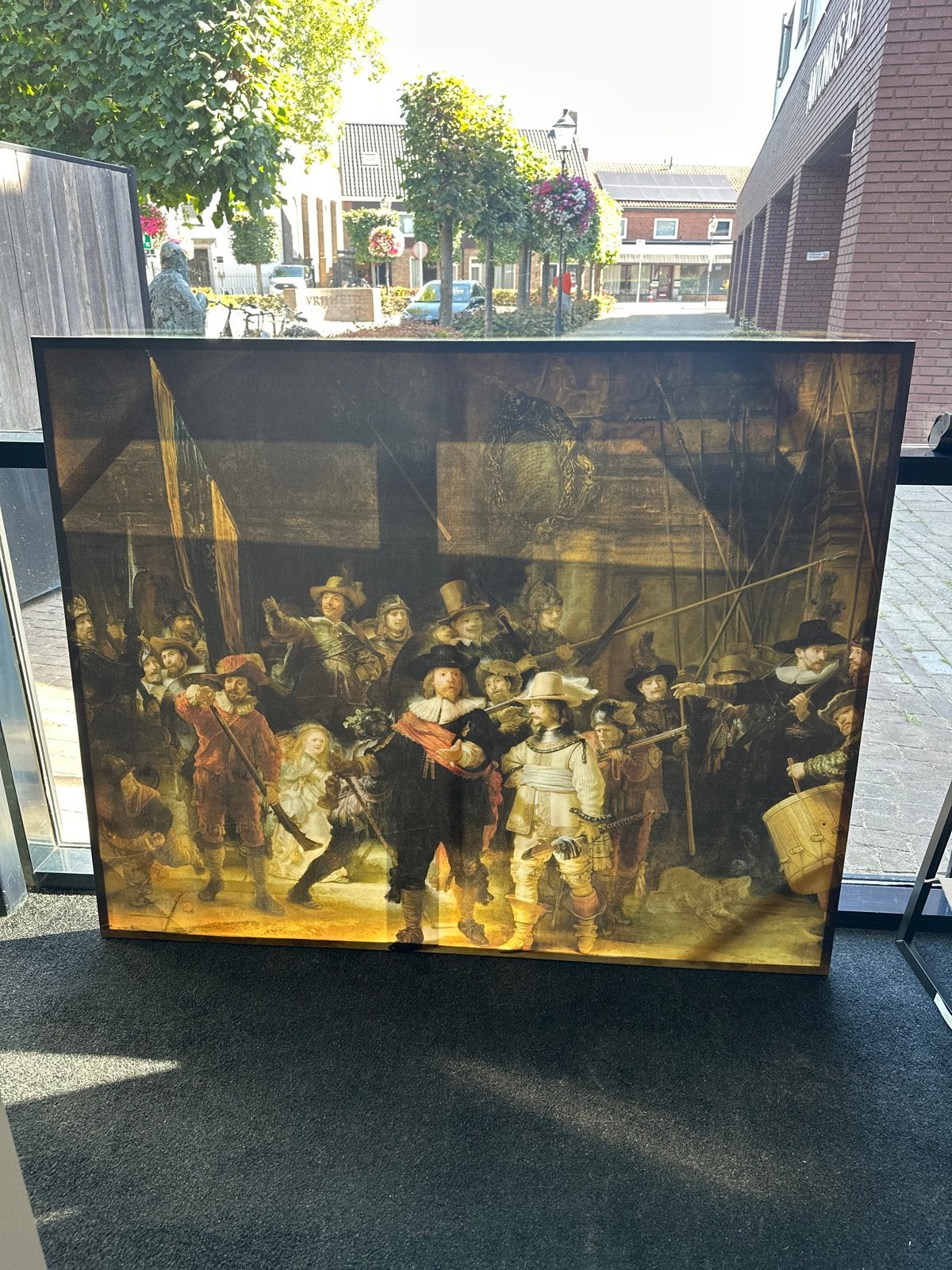 De Nachtwacht reproductie, Antiek en Kunst, Ophalen, Doek, Portret of Personen, Klassiek