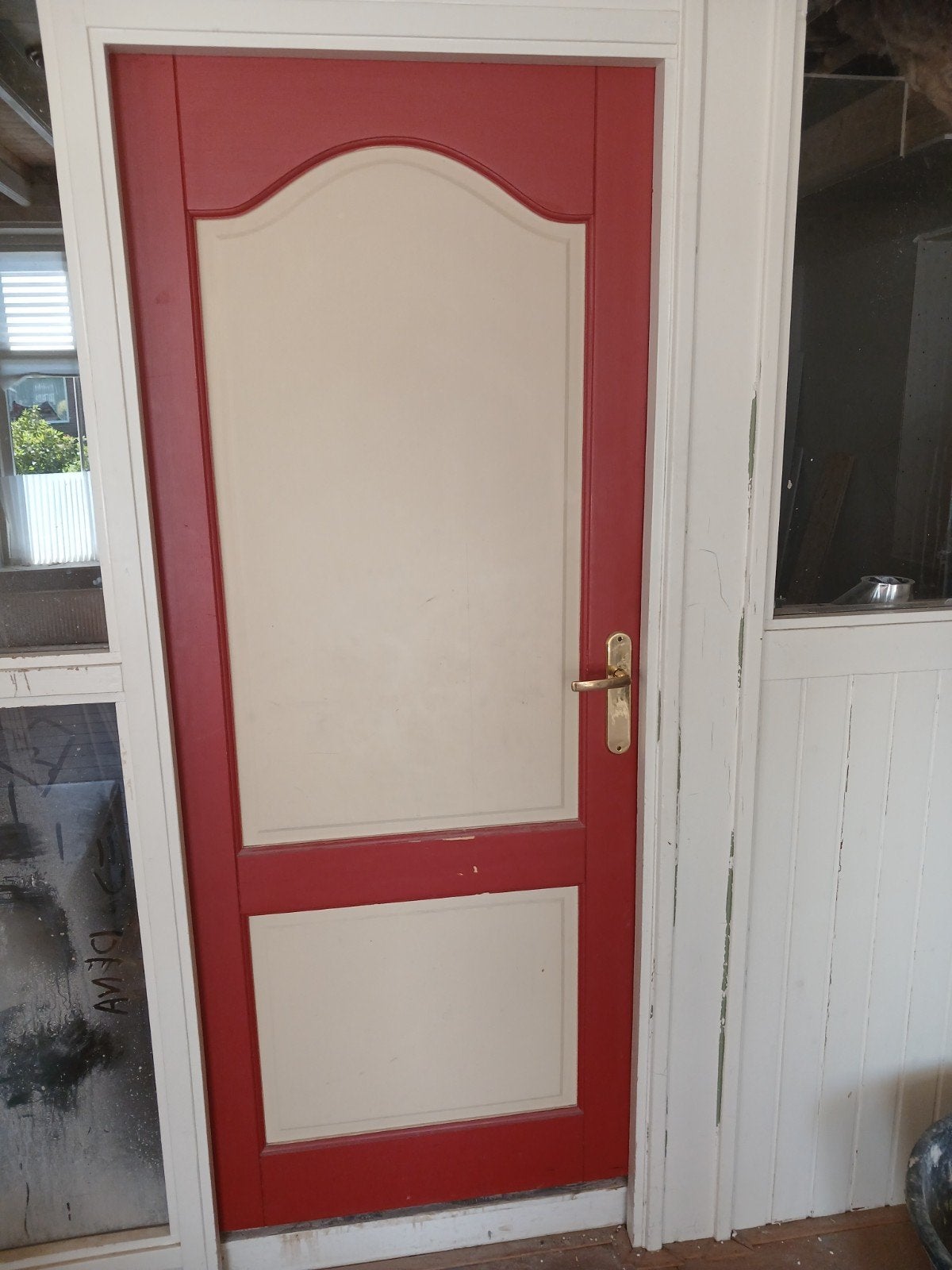 5 klassieke binnendeuren Rood/Crème - Gebruikt, Ophalen, Gebruikt, Binnendeur, 200 tot 215 cm