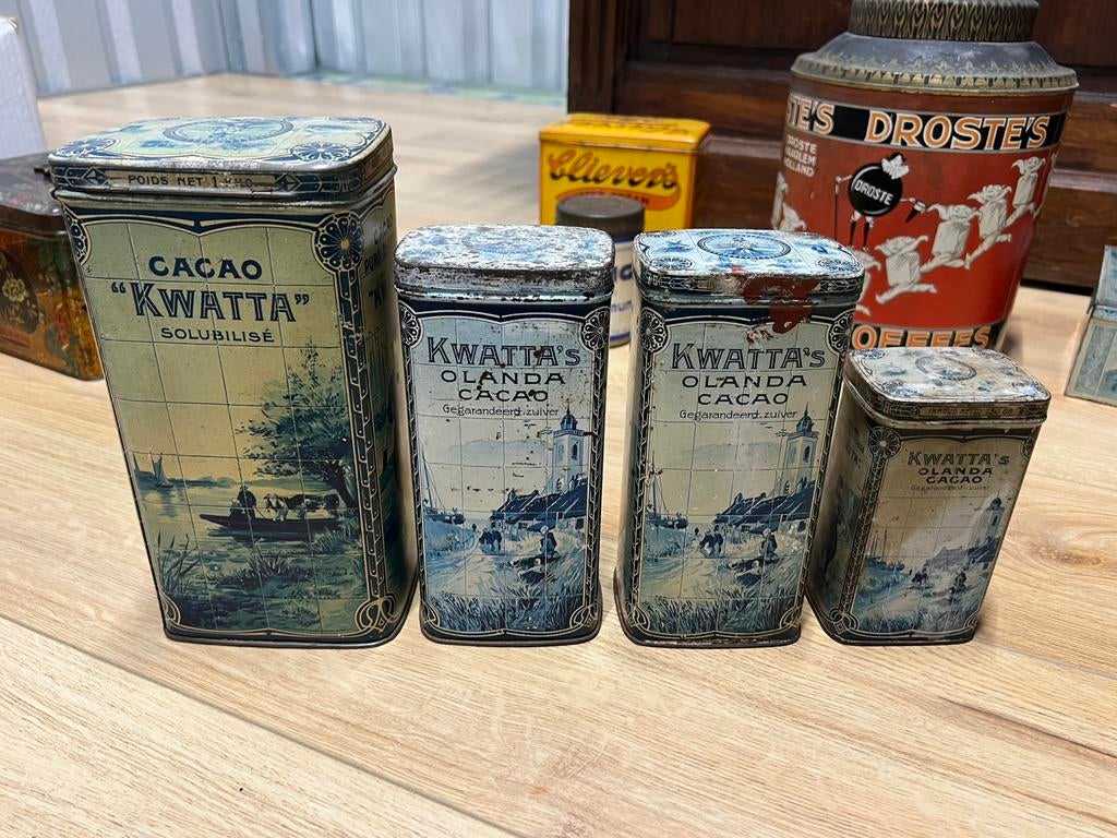 Kwatta cacao blikken, Verzamelen, Blikken, Ophalen of Verzenden, Zo goed als nieuw, Overige