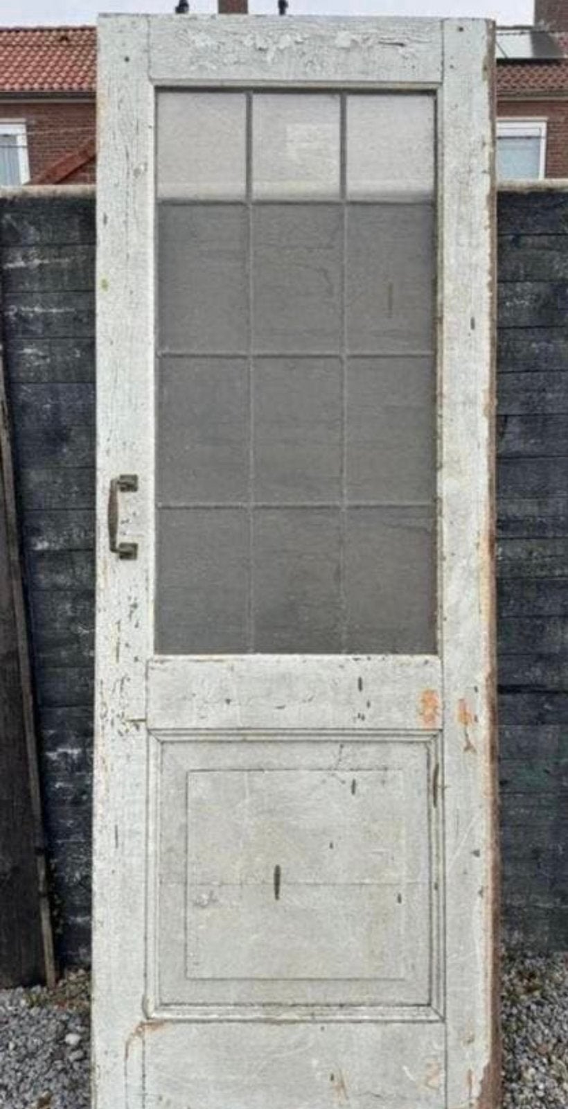 Oude deur glas en lood, Ophalen, Binnendeur, 200 tot 215 cm, Glas