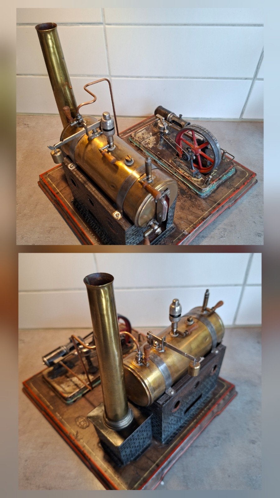 Antieke Josef Falk Stoommachine met Bolfluit en Regulateur, Ophalen of Verzenden, Gebruikt