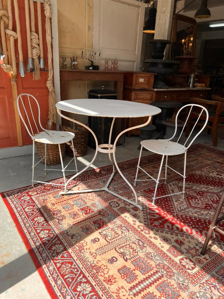 Frans bistro setje, Ophalen of Verzenden, Zo goed als nieuw, Overige materialen, 2 zitplaatsen