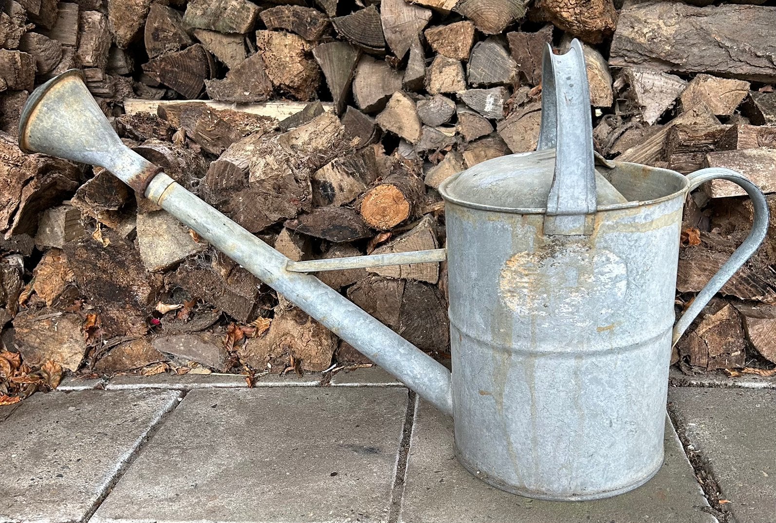 Zinken gieter met broeskop, Ophalen, Gebruikt