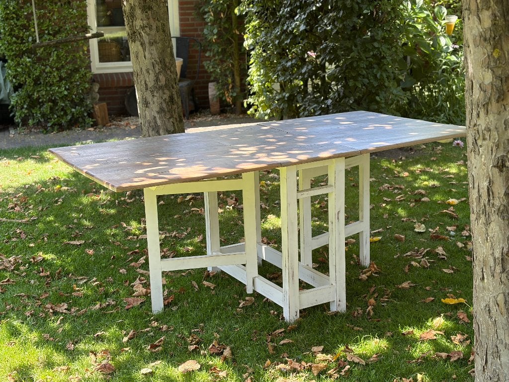 teakhouten klaptafel, Ophalen, Teakhout, 50 tot 100 cm, Zo goed als nieuw