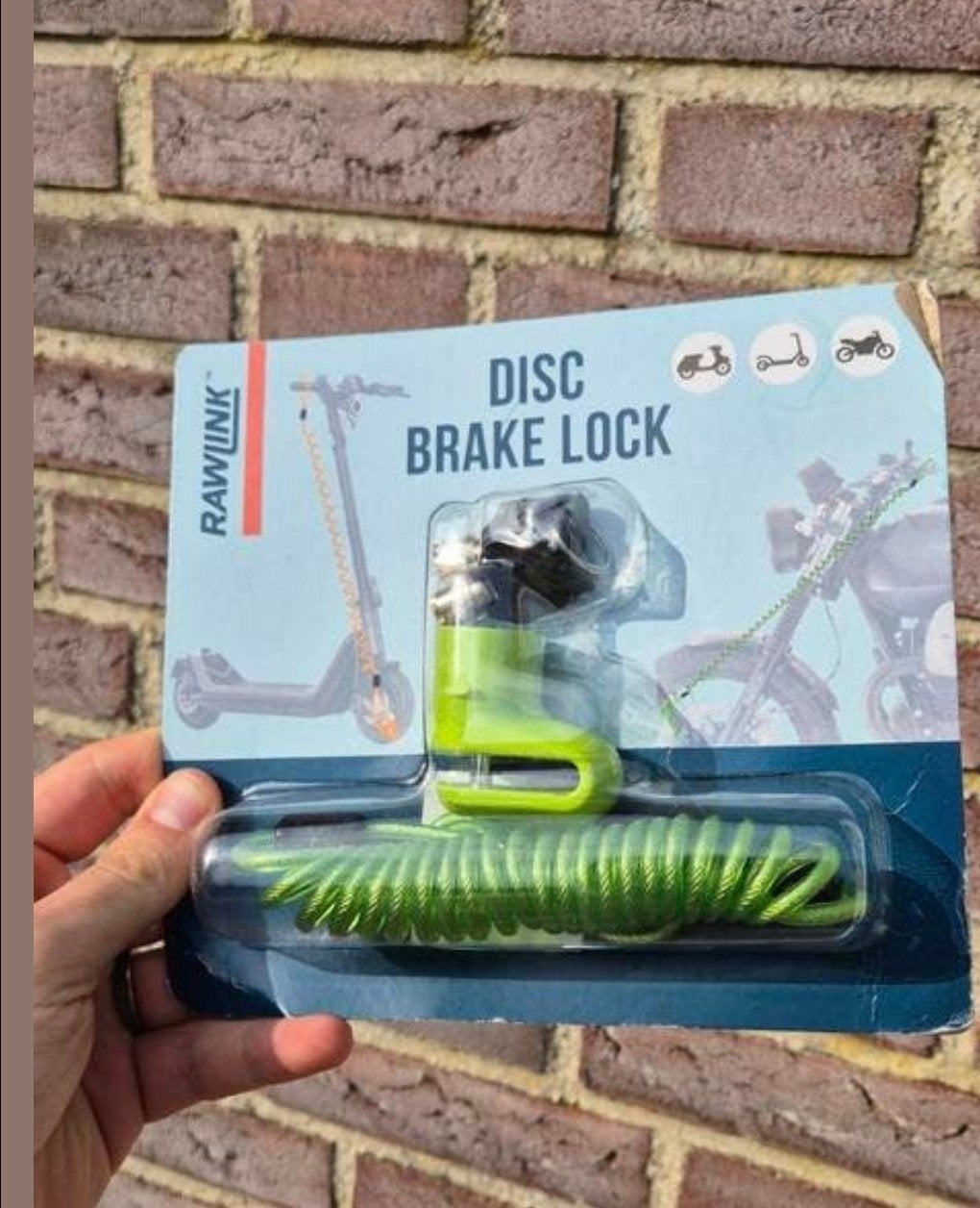 Nieuw RAWLINK schijfremslot voor scooter/fiets/motor, Ophalen of Verzenden, Nieuw, Overige fietssloten
