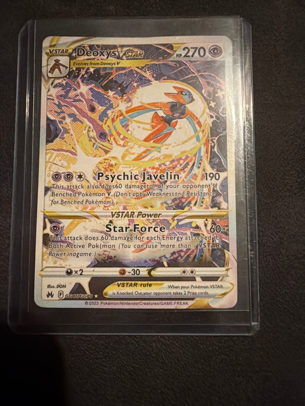 Deoxys VSTAR Pokémon Kaart - Zeldzaam en in Topconditie, Ophalen, Zo goed als nieuw, Losse kaart