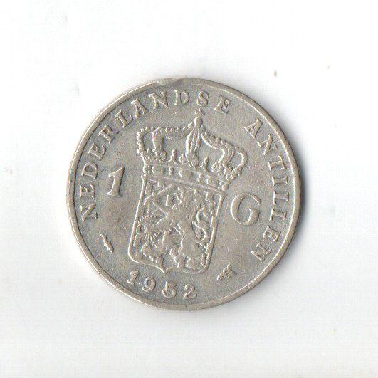 Nederlandse Antillen 1 gulden 1952, Postzegels en Munten, Munten | Nederland, Verzenden, Koningin Juliana, 1 gulden, Zilver