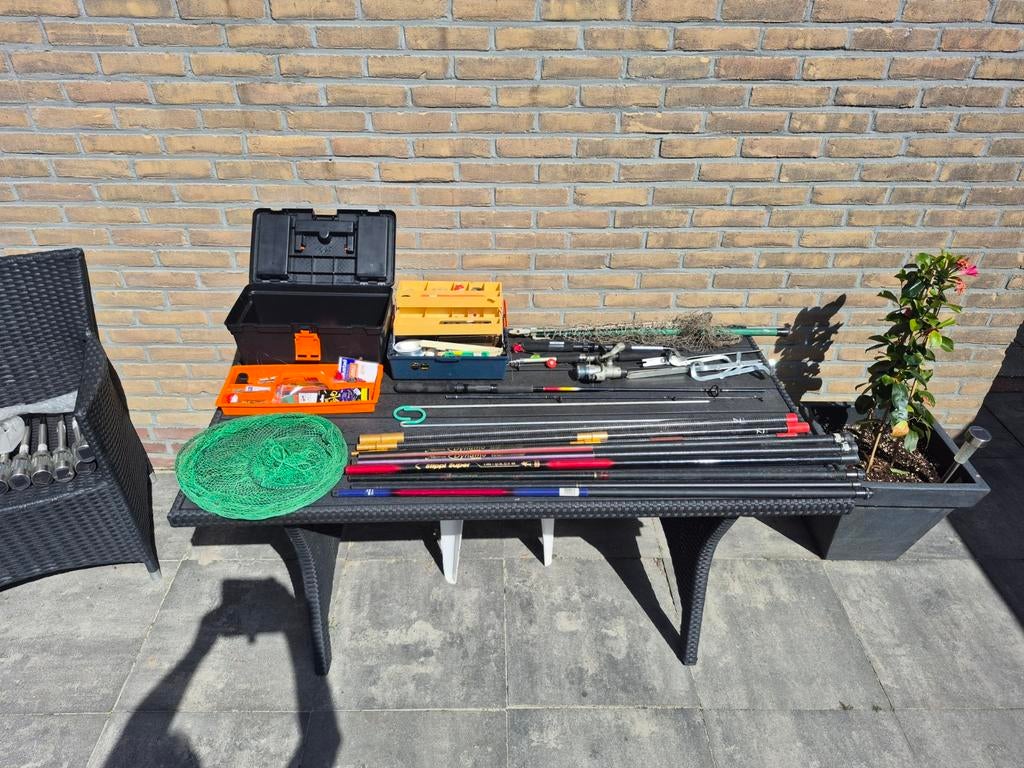 Diverse vishengels en visgerei, Ophalen, Gebruikt