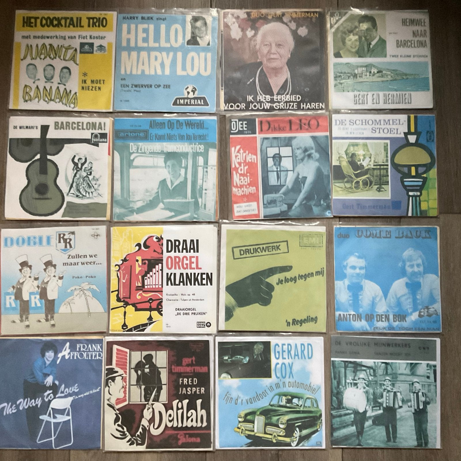 Partij Nederlandstalige Vinyl Singles - (zelf gedrukte hoes), Gebruikt, Originele persing, 7 inch, Ophalen of Verzenden