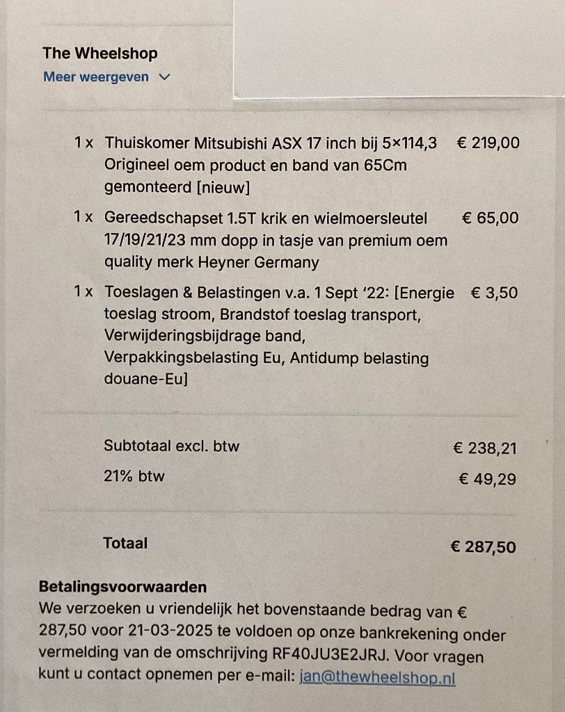 Thuiskomer wiel voor ASX en Renault Captur, Auto-onderdelen, Banden en Velgen, Ophalen, Banden en Velgen, Nieuw, 17 inch