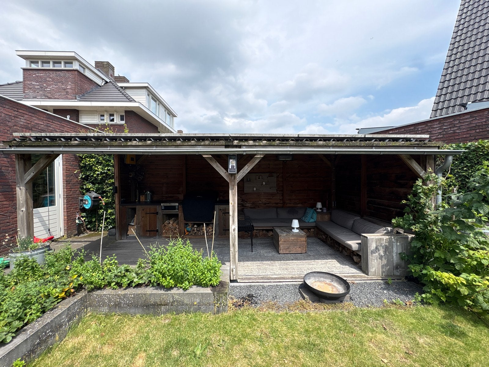 Veranda 3x6 met buitenkeuken (zonder bbq) en loungehoek, Ophalen, Gebruikt, Veranda