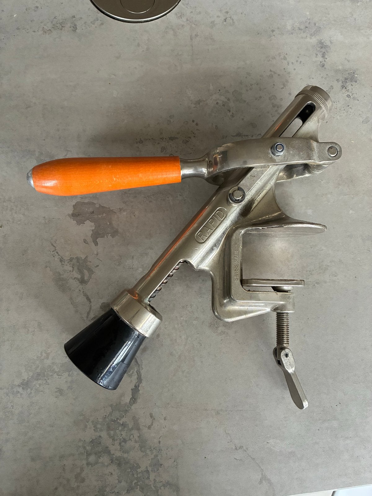 Vintage Rapid kurkentrekker met tafelklem, Ophalen of Verzenden