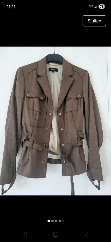 Claudia Sträter pak: blazer maat 50 en broek maat 38, Maat 38/40 (M), Kostuum of Pak, Bruin, Ophalen of Verzenden