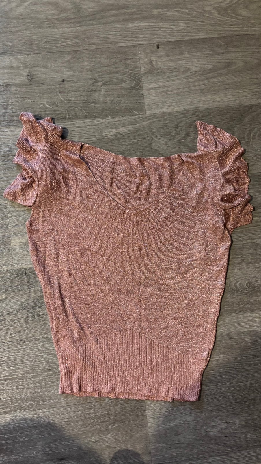 Roze glitter v-hals shirtje, Ophalen of Verzenden, Zo goed als nieuw, Roze, Korte mouw