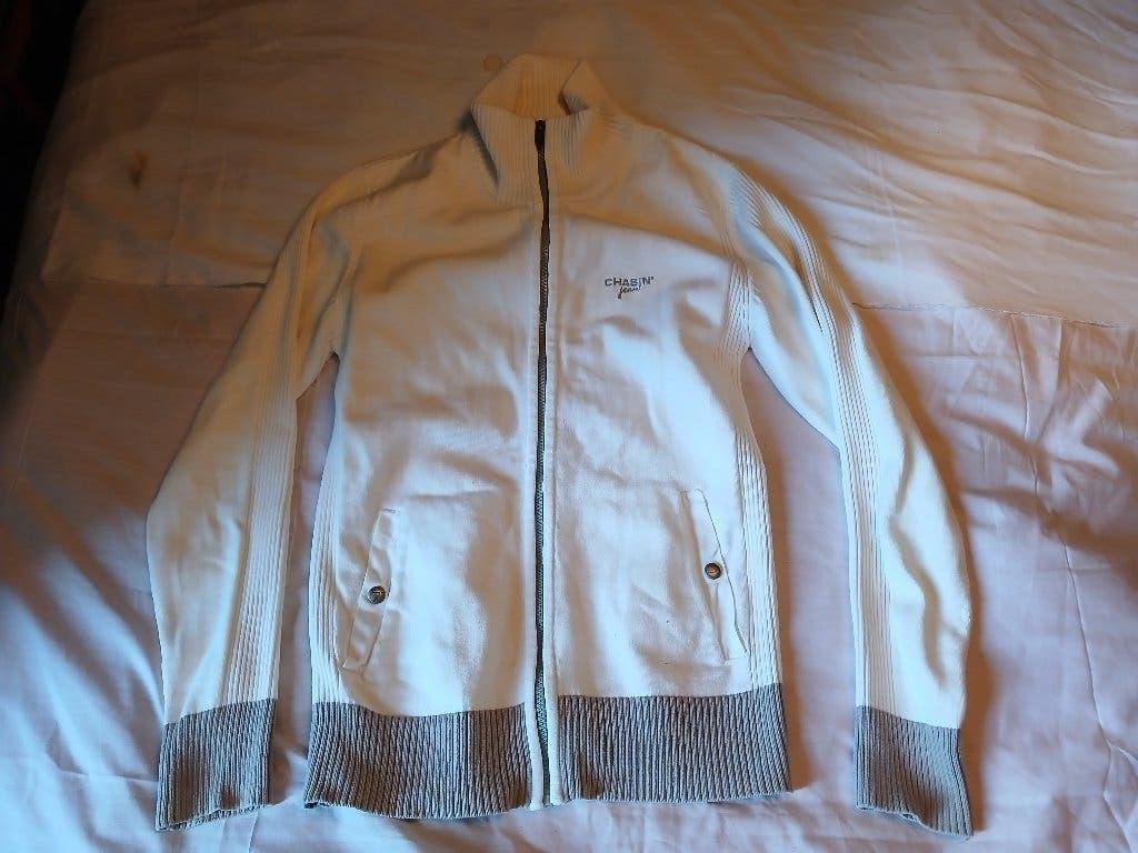 mooi wit vest met rits van Chasin Jeans maat M met print, Maat 38/40 (M), Wit, Ophalen of Verzenden, Zo goed als nieuw