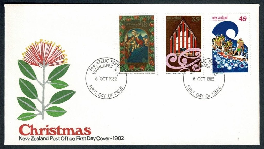 FDC Nieuw Zeeland : 1982 - Kerstmis, Postzegels en Munten, Postzegels | Eerstedagenveloppen, Verzenden, Onbeschreven, Rest van de wereld