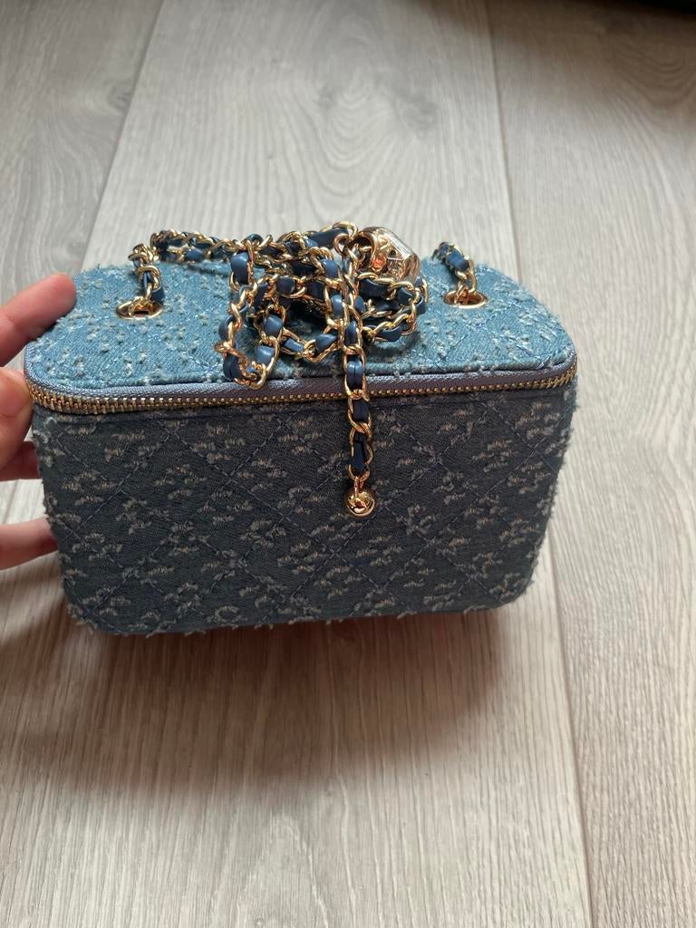 Shoeby denim tasje met spiegel - Zo goed als nieuw, Ophalen of Verzenden, Zo goed als nieuw, Blauw, Schoudertasje