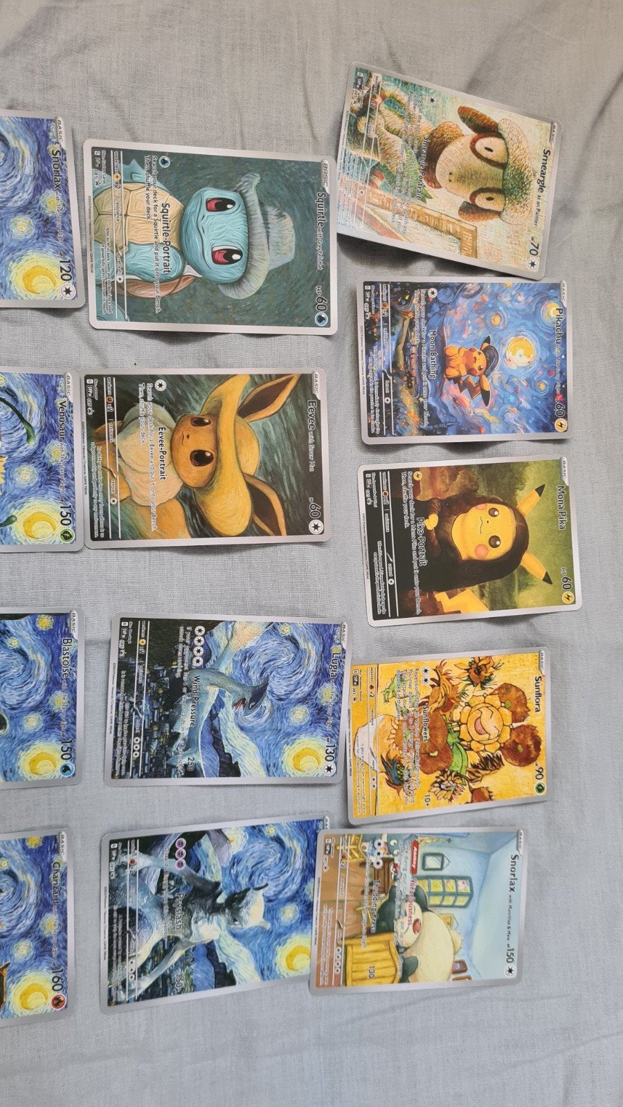 Pokémon Van Gogh kaarten set - 17 unieke kaarten custom, Ophalen of Verzenden, Zo goed als nieuw, Meerdere kaarten