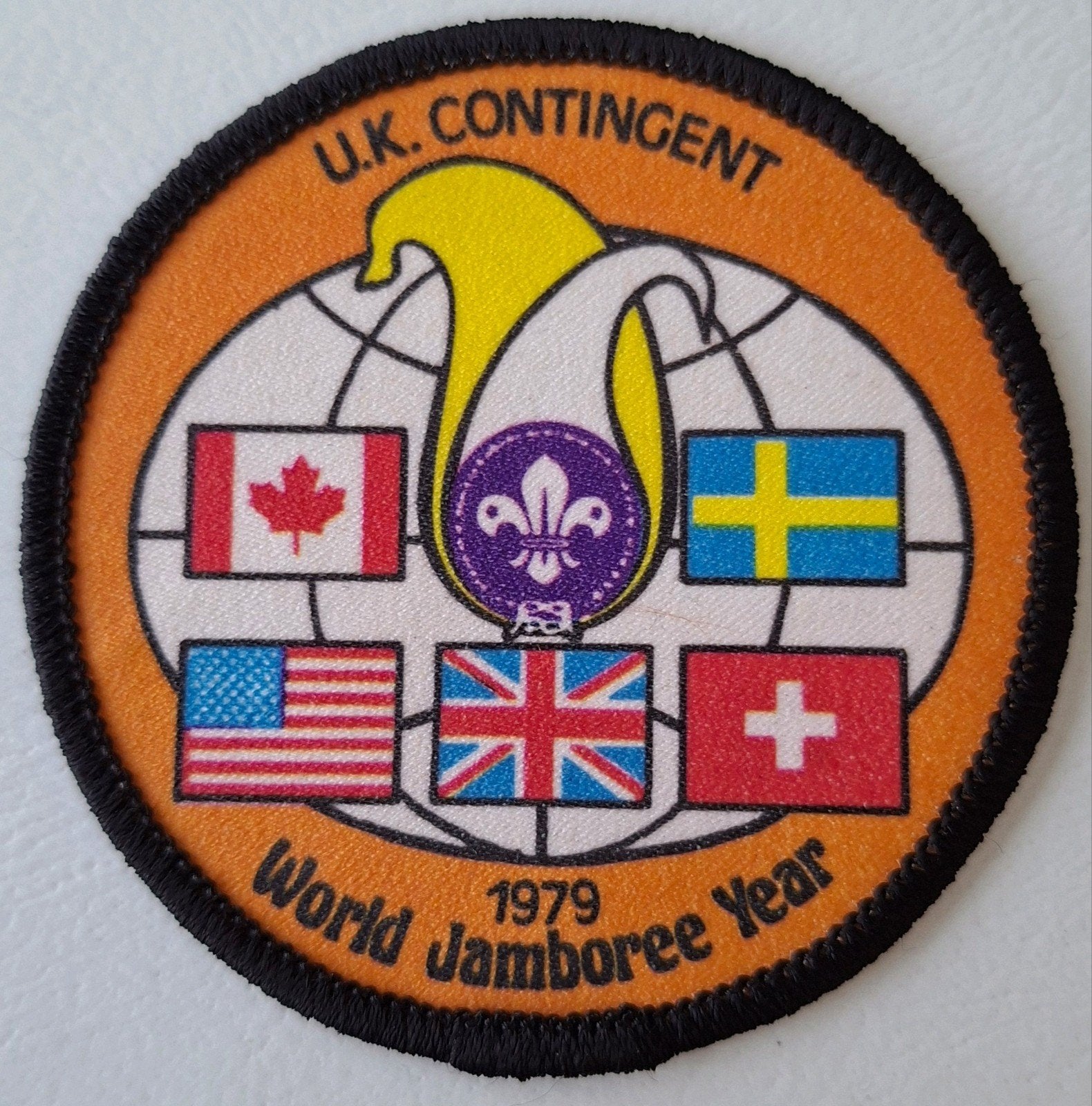 Wereld Jamboree 1979 UK contingent, Ophalen of Verzenden, Nieuw, Embleem, Speld of Insigne