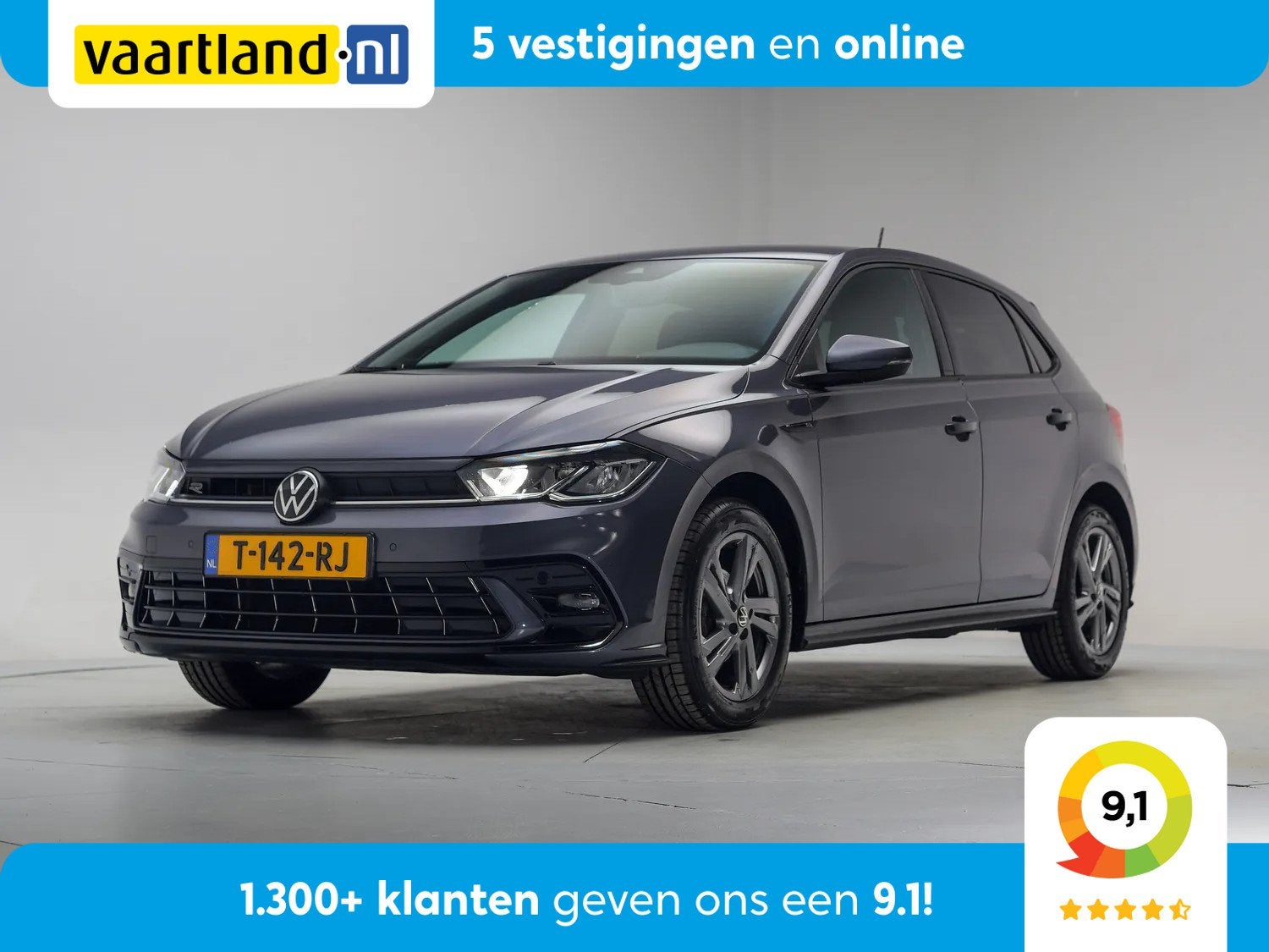 Volkswagen Polo 1.0 TSI R-Line [ Adapt.cruise Parkeerhulp Ap, Gebruikt, 95 pk, 49 €/maand, Origineel Nederlands
