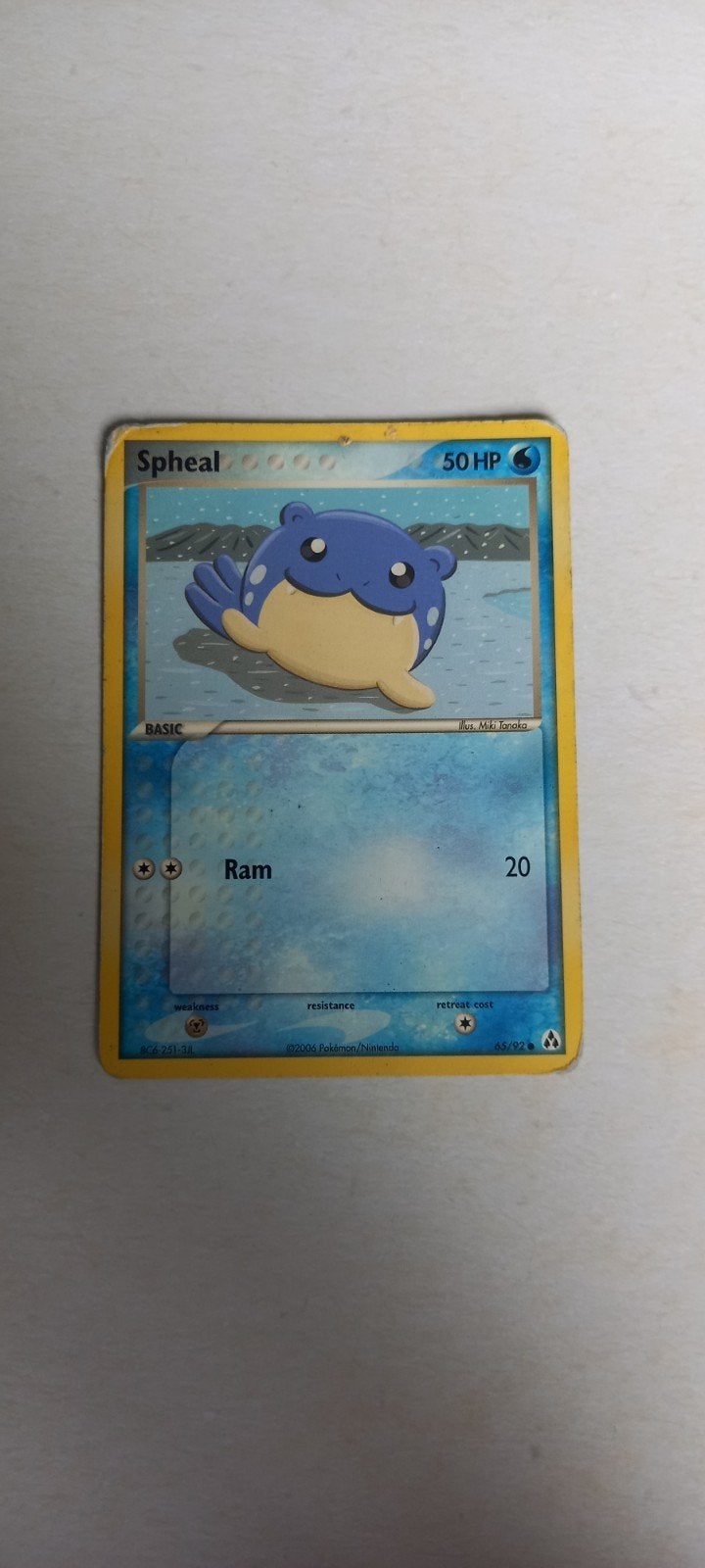 Spheal Pokémon Kaart 65/92 (2006) - Basic 50 HP, Ophalen of Verzenden, Gebruikt, Losse kaart