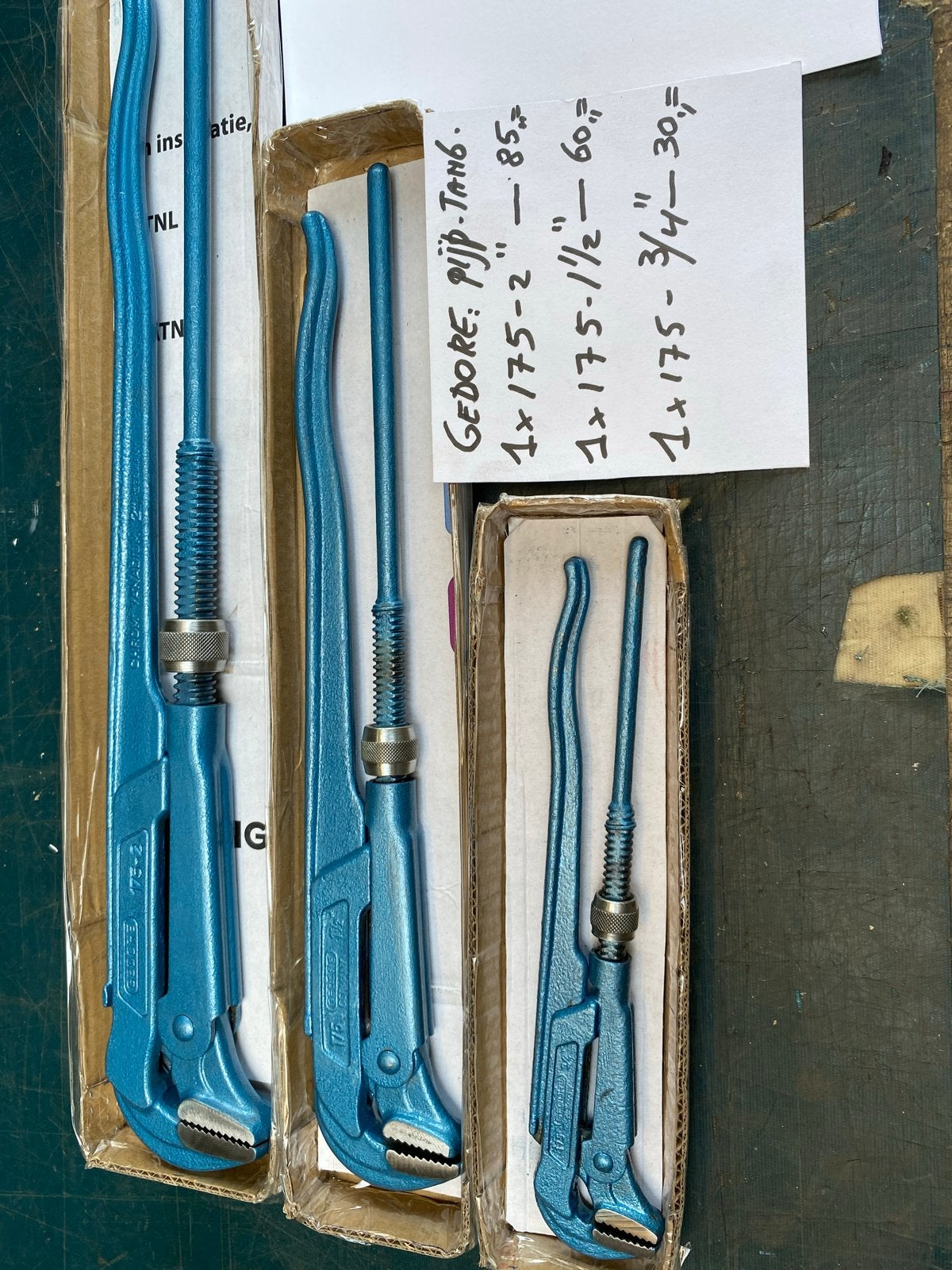 Gedore Pijptangen Set - Diverse Maten, Doe-het-zelf en Verbouw, Gereedschap | Handgereedschap, Ophalen of Verzenden, Gebruikt