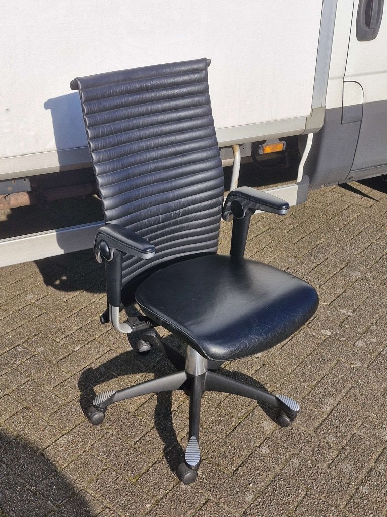 Hag H09 Excellence 9321 design / directie bureaustoel leer, Blaak 28 Rotterdam, Zwart, Hag / Flokk, Ophalen of Verzenden