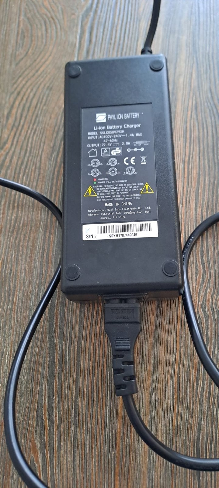 Acculader Phylion 29,4V / 2A – E-bike Acculader, Ophalen, Gebruikt