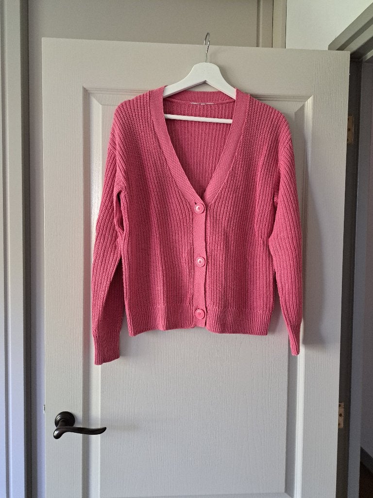 Roze gebreid vest, maat S/M, Kleding | Dames, Truien en Vesten, Maat 38/40 (M), Ophalen of Verzenden, Roze, Onbekend