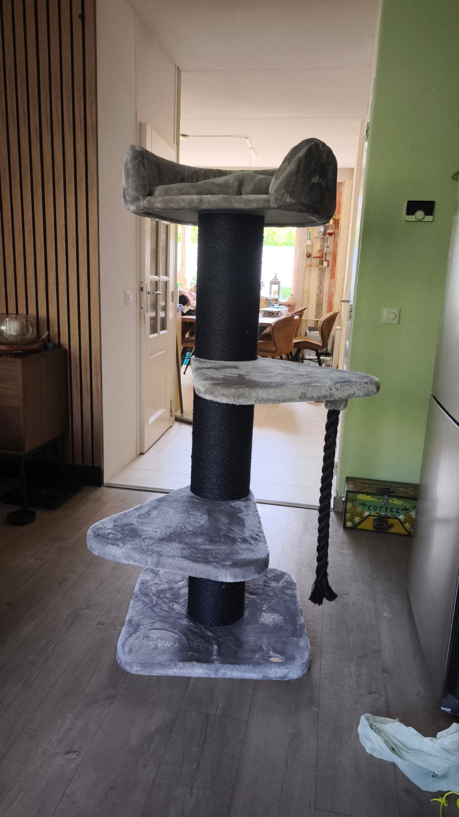 Katten krab- en klimpaal met zitje van het merk Boony, Dieren en Toebehoren, Ophalen, Zo goed als nieuw