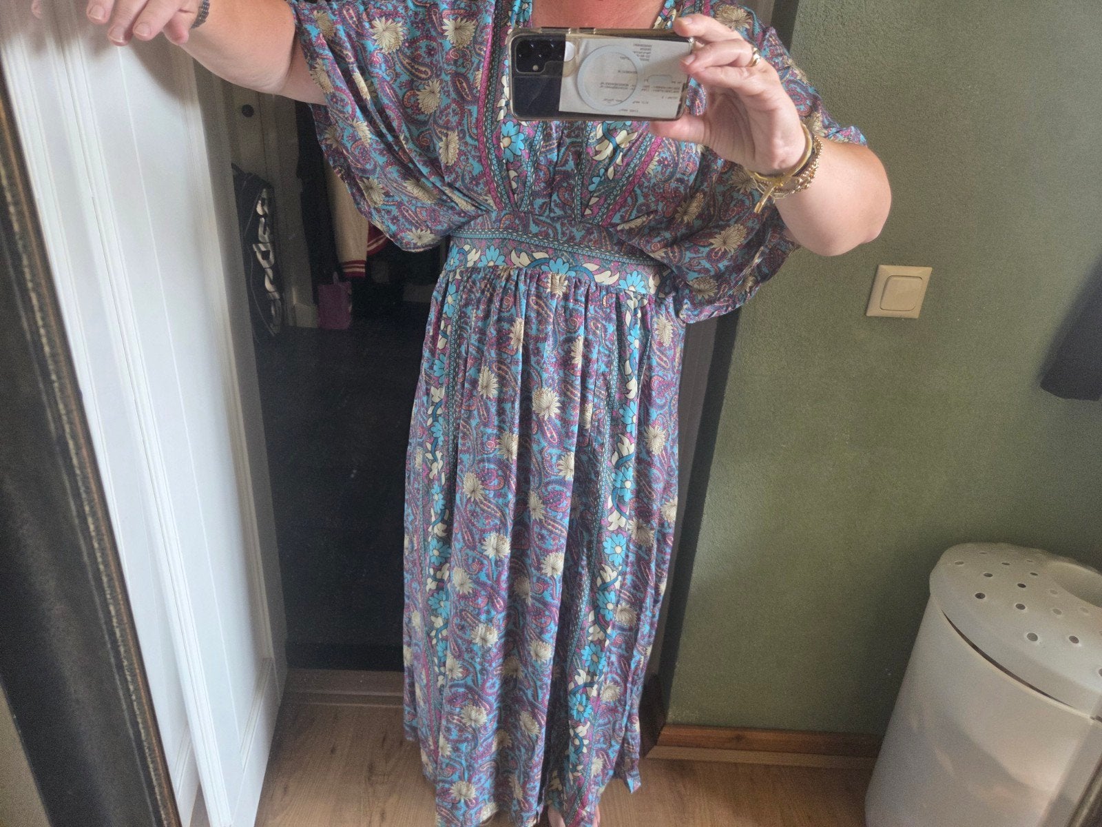 Gold & Silver Paris Maxi Jurk met Paisley Print, Kleding | Dames, Maat 38/40 (M), Meerkleurig, Gold & Silver Paris, Ophalen of Verzenden