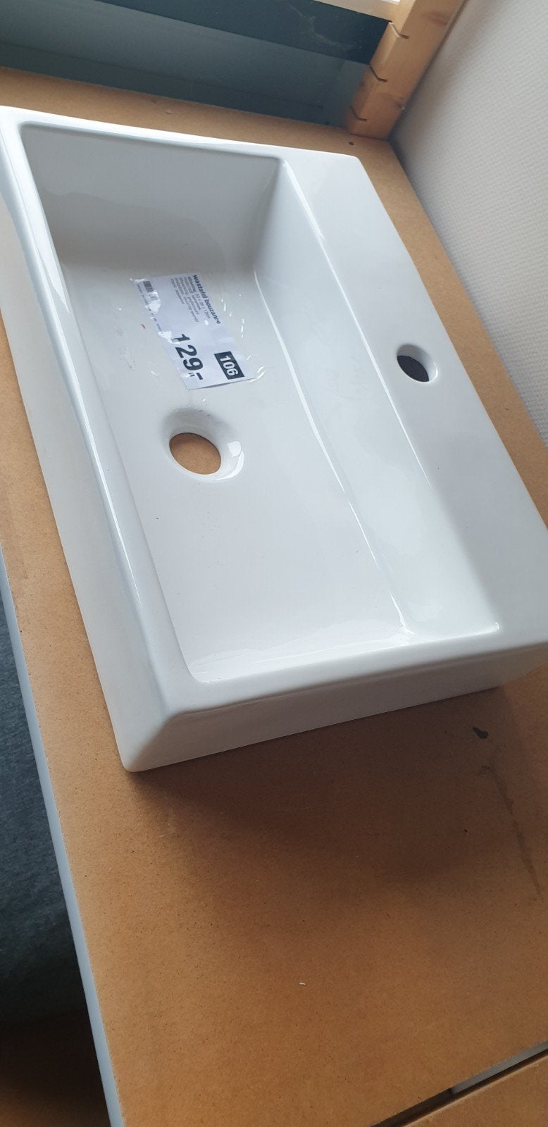 witte porseleinen wasbak nieuw, Ophalen, Nieuw, 50 tot 100 cm, Minder dan 100 cm