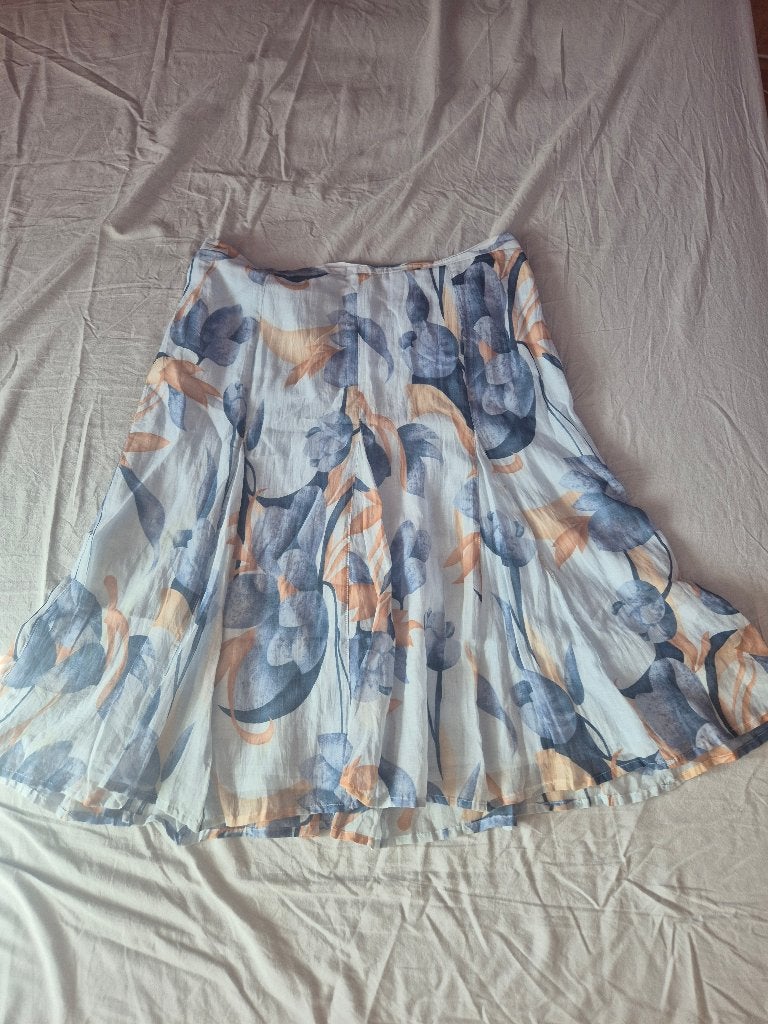 Zijde-blend rok blauw Jensen, Kleding | Dames, Blauw, Maat 42/44 (L), Ophalen of Verzenden, Zo goed als nieuw