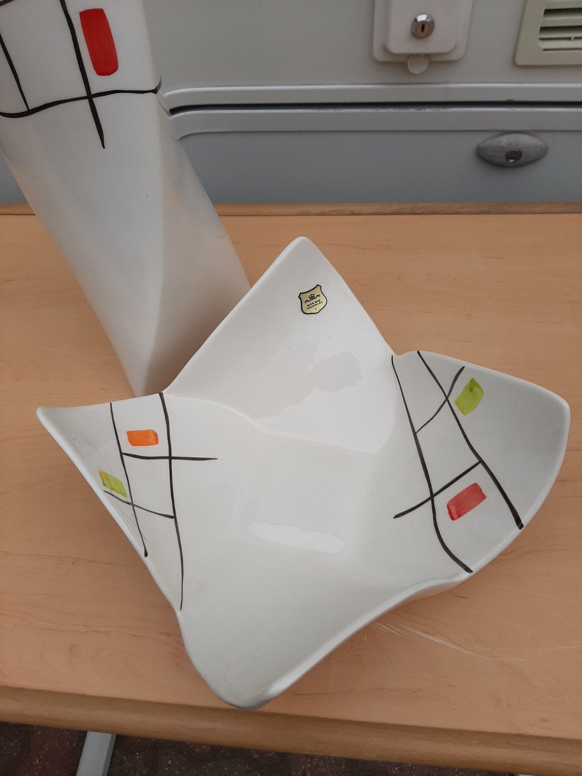 Gilde Handwerk Keramische Schaal met Abstract Design, Ophalen of Verzenden