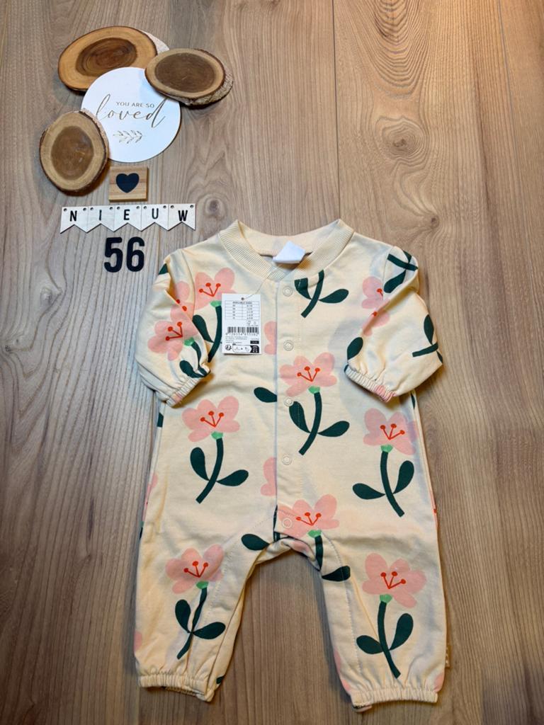 Baby meisje hema boxpakje beige bloemen maat 56, Kinderen en Baby's, Ophalen of Verzenden, Nieuw, Meisje, Pakje