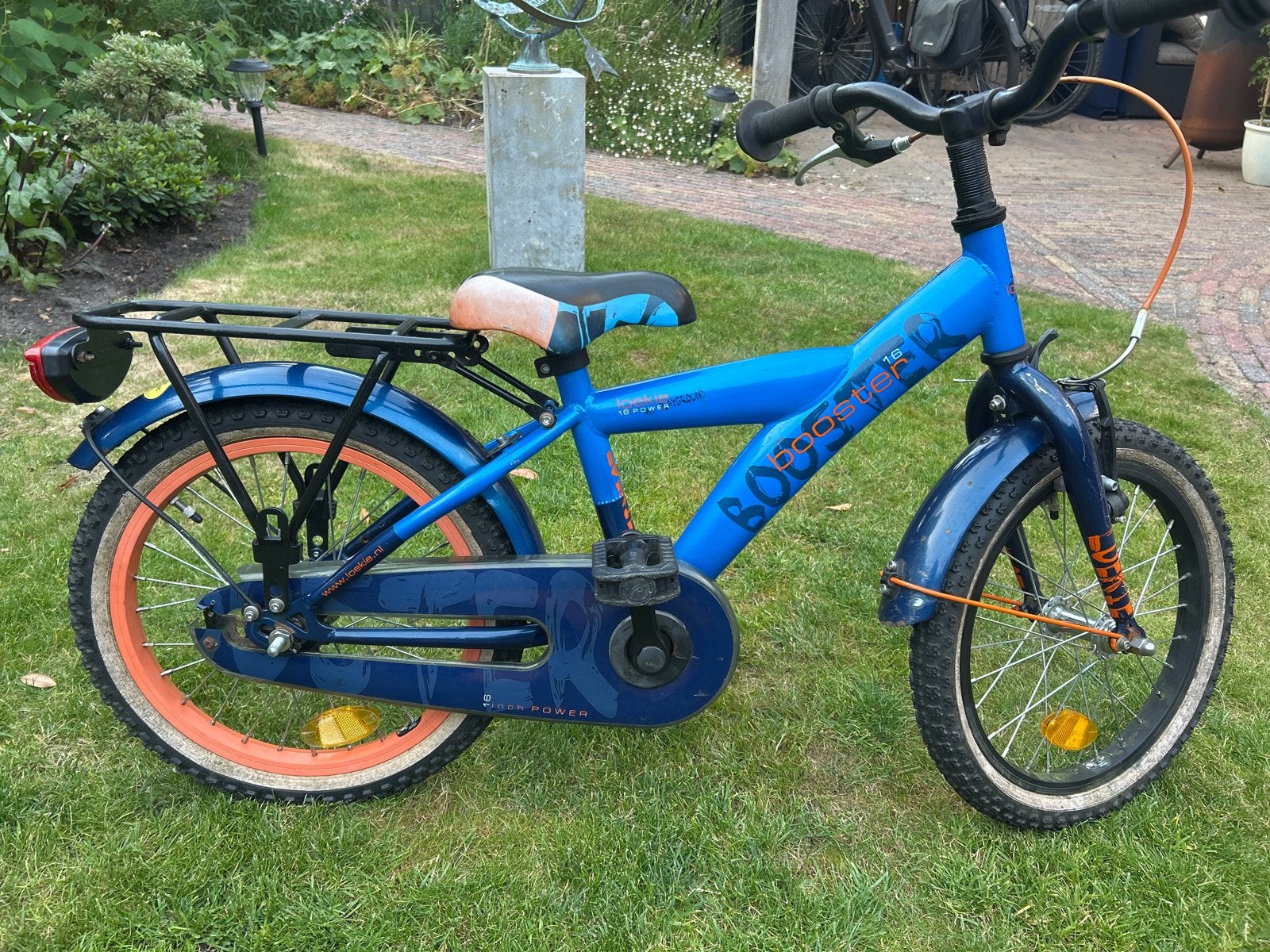 Jongensfiets loekie booster 16 inch - Blauw, Ophalen, Gebruikt, Terugtraprem, 16 tot 20 inch