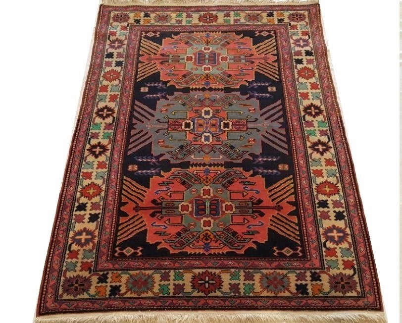 Perzisch tapijt Nahavand 142 x102/Kleed/Kelim/Oosterse/Loper, 100 tot 150 cm, Blauw, Www.simatapijten.nl, Nieuw