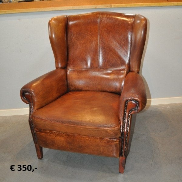 Brocante schaapsleren fauteuils, Ophalen