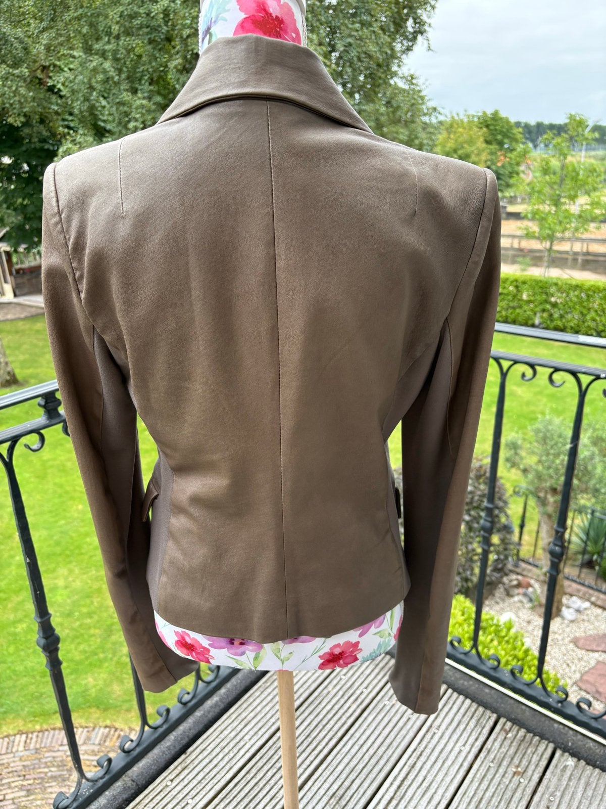Patrizia Pepe Leren Jasje, Bruin, Maat 46/48 (XL) of groter, Ophalen of Verzenden, Jasje