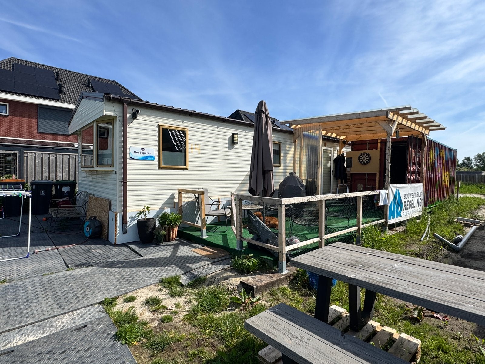 Winterharde stacaravan 3 slpk|Gasloos|Veranda + zeecontainer, Tot en met 6