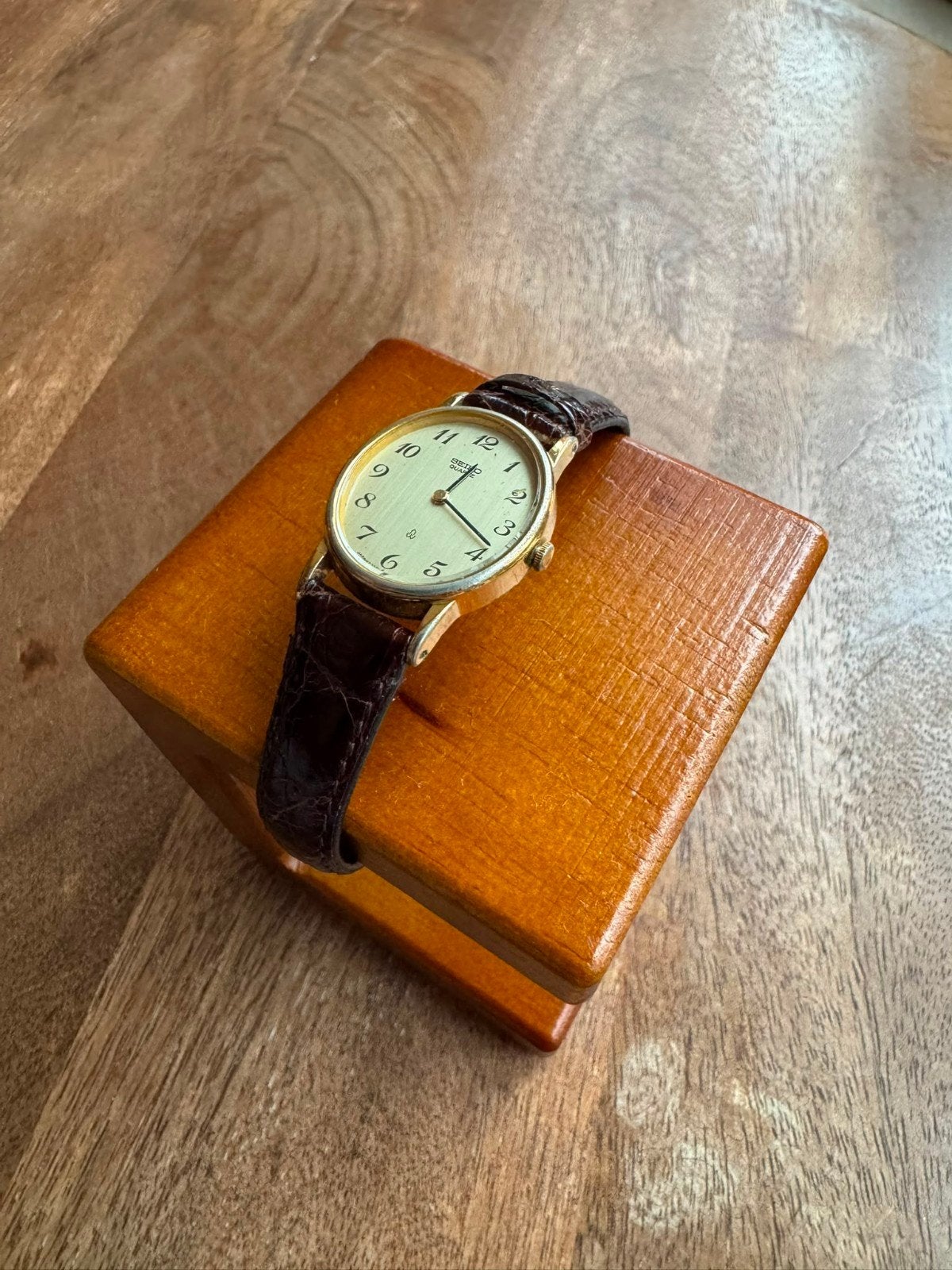 Vintage Seiko Socié-serie 22mm | gold plated Quartz | 1980, Seiko, Staal, Polshorloge, Ophalen of Verzenden