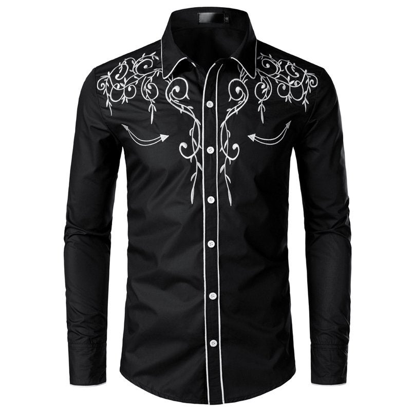 Cowboy overhemd 3 / zwart western heren mannen line dance, Kleding | Heren, Verzenden, Nieuw, Zwart, Overige halswijdtes