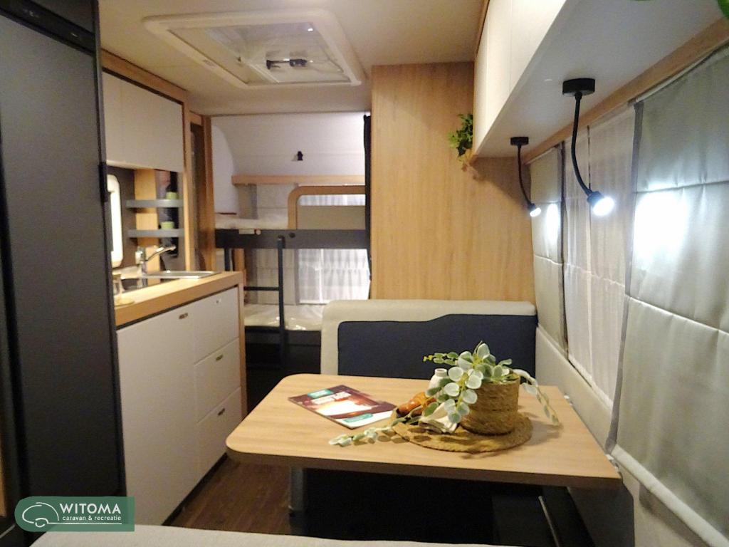 Knaus Sport 500 QDK 2de pinksterdag open huis, Caravans en Kamperen, Schokbreker, Dwarsbed, Bedrijf, Treinzit